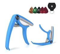 ABS Guitar Capo, ABS Clip Guitar Capo | with Leather Pick Holder and 5 Picks for Universal Instruments for Ukulele, Mandolin, Banjo, Bass
