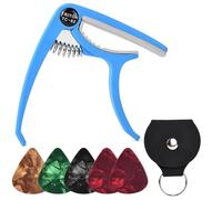 ABS Guitar Capo, Universal One-Hand Guitar Capo with 5 Guitar Picks and 1