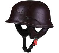 ABS Half Helmet with German Leather PU MotorBike Helmets Lightweight All season Off road Motorcycle Electric Vehicle DOT XL/61-62cm