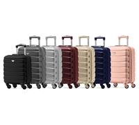 ABS Hard Shell 4 Wheel Cabin Suitcases: EasyJet Approved Free Cabin Carry On Suitcase Rose Gold 45cm x36cm x 20cm