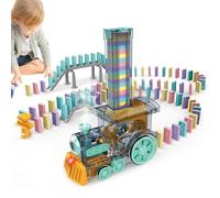 ABS Kids Dominos Set - Automatic Domino Train Toy with Colorful Lights and Sounds, Creative STEM Machine for Building Play | Educational Track Toy for, Preschoolers, and Early Learning Fun