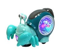ABS Lighted Music Snail Toy - 6.26 Inches Electric Moving Snail Toy | Automatically Avoid Obstacles Function, Crawling Development Aid Interactive Sensory Tôy For Boys, Girls, Kids, And Toddleŕs