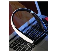 ABS Lightweight Neckband Headset Foldable Storage Design(White)