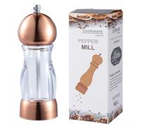 ABS Material Black Pepper Grinder, Visible Fine Dust, Adjustable Coarseness, Gold/Silver (Gold)