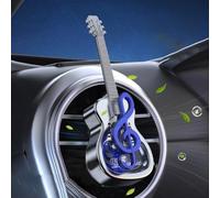 ABS-Material Guitar-Like Car Air Freshener for Vent Use Designed to Disperse Natural Fragrance from Botanical Scented Inserts (Blue)