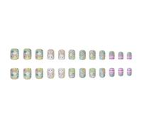 ABS Materials Easter Inspired Presses on Nails Easter Bunnies Floral Patterns for Spring Celebration Square Shape Easy to Wear for Women and