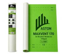 ABS Maxvent Air (50m²) Breathable Membrane 170gsm - Heavy Duty 1m x 50m Professional Breathable Roofing Felt Underlay | Waterproof Air Permeable Roof Membrane for Pitched Roofs & Timber Frames | Green