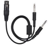ABS+Metal Adapter Cable,for Airbus XLR To GA Dual Plug 5 Pin Headset Adapter Cable Aviation Headphone Cable (Black)