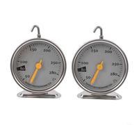 ABS Oven Gauge 2pcs 50-280C Silver White ABS Oven Gauge 2pcs