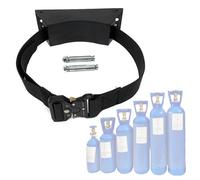 ABS Oxygen Tank Holder Carrier Stand, Gas Cylinder Wall Mount Bracket, Propane Storage Rack with 39" Long Safety Strap(Black)