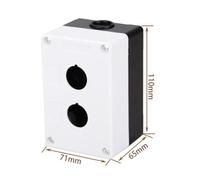 ABS Plastic 22mm Emergency Stop Push Button Box for Electrical Equipment Multiple Hole Options Available 1-4 Holes IP65 Rated Outdoor Use (2-Hole)