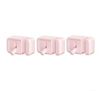 ABS Plastic Cable Clips 3pcs Self-Stick Cord Manager(Pink) | Strong double-faced , fits smooth surfaces like wood glass metal, keeps 3 cables neat, ABS for durable material
