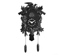 ABS Plastic Cuckoo Clock Silent Movement Home ABS Plastic Cuckoo(T52 Black)