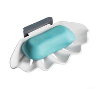 ABS Plastic Double Tier Soap Dish with Raised Edges and Bottom Ventilation for Consistent Drying Performance (White B)