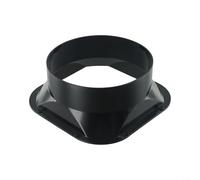 ABS Plastic Duct Connector Square Flange 100mm Check Valve Backdraught Shutter for Extractor Fan Kitchen Ventilation System Black(200#)