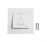 ABS Plastic Panel Home Doorbell Wall Push Button Switch White AC220V Wired for Indoor Use With Mounting Plate 86mm x 86mm x 39mm