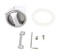 ABS Plastic Switch Button Stainless Steel Wiredrawing Panel Door Lock Accessory for Bathroom Motor Homes Dining Car Yacht Silver Color 10 20mm Door Thickness