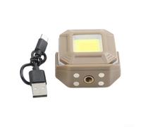 ABS Portable Work Light 55mm Adjustable Angle 4 Modes | USB-C fast charge, triple light sources, COB technology, 60g ultra-light, car repair night use(Color square lights)