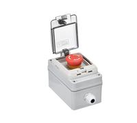 ABS Push Button Box IP67 Button Junction Box Emergency Stop Self Recovery Switch Control Box Protective Cover IDGTTLDF(E Stop Button)