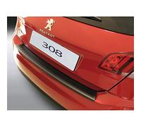 ABS Rear Bumper Protector Compatible with Peugeot 308 HB 5-Door 2014 - Black