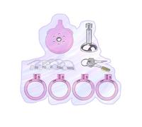 ABS Resin Men's Training Protection Cage, Ultra-Breathable with 1 Metal Guide Tube-UKLZ007 (Y1-Pink)