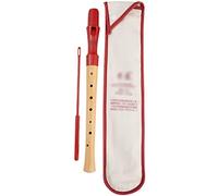 ABS Resin Mouthpiece Soprano Recorder, School 8-hole Flute Instrument, Wooden Piano Body German Recorders, With Storage Bag + Textbook(B)