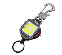 ABS Retractable Flashlight Key Ring 300 Lumens Type-C | 300 lumens bright output, magnetic back for hands-free work, retractable steel rope, type-c charging, for durable abs build