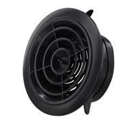 ABS Rotary Vent Cover Adjustable Air Inlet Outlet Round Ceiling Grille 75-125mm Black Ventilation Duct for Bathroom Wall Fresh Air System Exhaust Fan Vent Easy(125mm)
