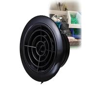 ABS Round Air Vent, HVAC Air Outlet, Indoor Decorative Air Intake Exhaust Grille, Plastic HVAC Ventilation Cover for Home Room(Black,12.5cm)