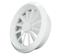 ABS Round Swirl Air Vent with Adjustable Airflow Control and Concealed Screw Design for Even Air Distribution in Commercial or Residential Spaces, White