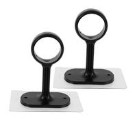 ABS Self Adhesive Curtain Rod Holder Ceiling Mount Bracket 2pcs Black | No Drill Installation, Wide Compatibility, Easy Maintenance, Living Room and Office Use, Modern Minimalist Design