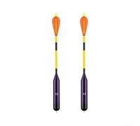 ABS Self-Supporting Fishing Float 2PCS Red Green(B-1.5) | Missile shape design, long-distance casting, 49cm size, orange purple color, night glow alarm