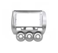 ABS Silver Car Stereo Radio Fascia Bezel Replaceme 2 Din Head Unit Car Radio Fascia/Fit For HONDA Fit for Jazz 2002-2008 Auto Stereo Audio Player DVD Panel Dash Kit Frame Bezel Faceplate(Silver RHD,F