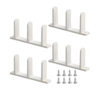 ABS Sliding Closet Door Floor Guides White 4-Pack with Screws Included | Includes 4 white ABS floor rail guides and 8 screws, giving you everything needed for a straightforward sliding door installa