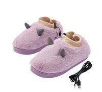 ABS Soft Plush Heated Slippers - 440g Heatable House Slippers | Cordless Heated Slipper, Indoor Home Men Women Cold Weather Footwear Slipper Soft Comfortable Winter Use