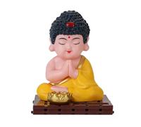 ABS Solar Buddhas Figure Nodding Car Ornament Easy Setup | Quiet Operations with ABS Materials for Central Console Dashboard Easy Setup Spiritual Atmospheres and Car Interior