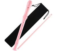 ABS Soprano Recorder German Style Key of C, with Thumb Rest Fingering Chart Cleaning Rod Black Bag