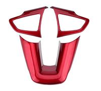 ABS Steering Wheel Buttons Trim, Steering Wheel Buttons Cover for Focus 2015-2018, Red Electroplated Decoration Sticker with OEM Fit Design for Left - Hand Drive