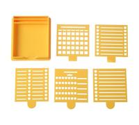 ABS Sticky Note Holder with Built-in Template for Task Management - Space-Saving 3.94 x 3.54 x 0.6 in Notepad Dispenser, Compatible with 3 x 3 in Notes, 6-Pack (Yellow)