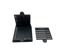 ABS Sticky Note Holder with Built-in Template for Task Management - Space-Saving 3.94 x 3.54 x 0.6 in Notepad Dispenser, Compatible with 3 x 3 in Notes, 6-Pack (Black)