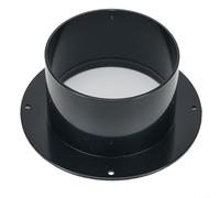 ABS Straight Pipe Flange Connector Ventilation Ducting Exhaust Pipe Round Wall Mount Air Duct Connector for Home HVAC System Black(4inch（100mm）)