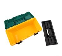 ABS Tool Storage Box Organizer for Workshop & Garage - Heavy-Duty Thickened Plastic 14/17/19 Inch Multi-Compartment Parts Organizer with Secure Bu(17INCH)