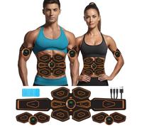 ABS Trainer EMS Muscle Stimulator,Abdominal Trainer with USB Rechargeable, 19 Intensity Levels Ab Trainer Belt for Home Body Fitness Stimulator,ABS Stimulator for Women Men with Extra Extension Strap