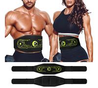 ABS Trainer Muscle Stimulator, EMS Muscle Stimulator, ABS Toning Belt, Abdominal Trainer for Men and Women, Non-Replacing Pad, 4 Stimulation Areas, 6 Training Modes, Hard-free Homeful Exercise (Green)