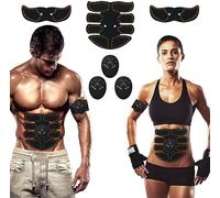 ABS Trainer Muscle Stimulator, EMS Muscle Stimulator with 6 Modes, AAA Battery Powered EMS Abdominal Toning Waist Leg Arm Abs Stimulator for Men Women Home Body Fitness Workout Equipment Portable