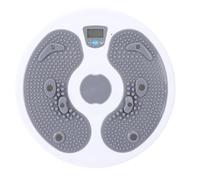 Abs Twist Board Core Exercise Waist Twisting Disc with Digital Counter Timer Foot Massage Points Portable PP Material for Home Gym Workout Fitness (Grey)
