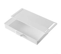 ABS Under Desk Drawer Organiser Storage Box for Office Pen Holder Adhesive (White)
