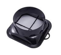 ABS Wall Flange Duct Fan Hose Connector 150mm Air Vent Adapter with Filter for Kitchen Hood Ventilator, Black Indoor Air Quality Accessory for Secure Exhaust Ou