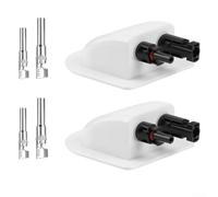 ABS Waterproof Solar Connections Box with Double Cable Glands for Reliable Solar Panel Cable Management on Motorhomes, Boats, and Photovoltaic Systems (2pcs)