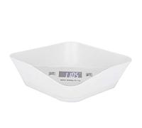 ABS White Pet Smart Feeder Weighing Bowl, Automatic Food Feeding Drinking Bowl for Cats Dogs, LCD Screen Display with U Shaped Design, 1500ml Capacity for Diet Control